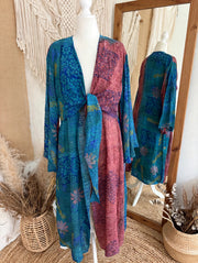 Crepe Sari Spellbound Kimono #071 by Kantha Bae