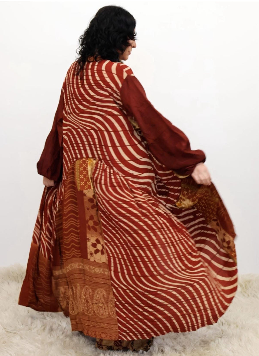 Crepe Sari Evermore Kimono #200 by Kantha Bae