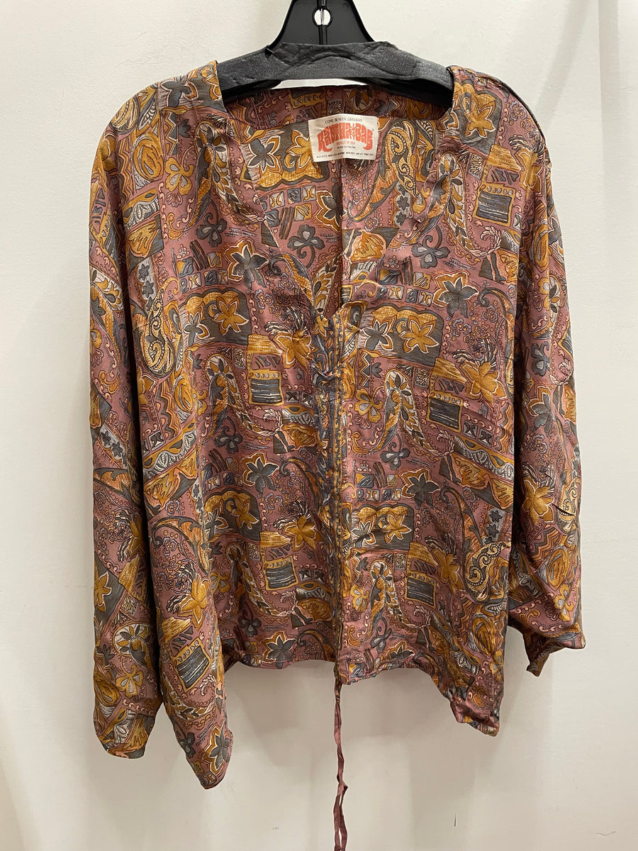 Crepe Silk Butterfly Top #021 by Kantha Bae