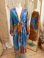 Crepe Sari Spellbound Kimono #205 by Kantha Bae