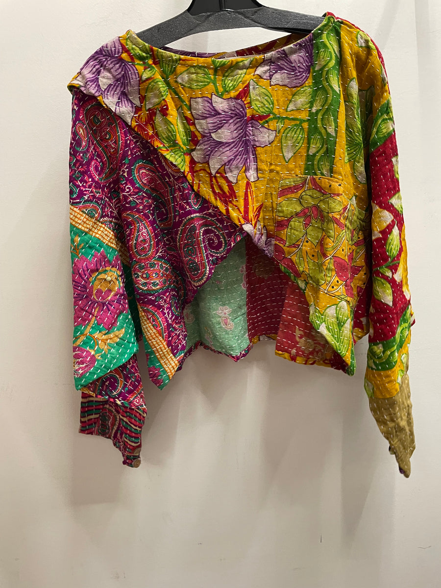 Pareo Kantha In Bloom Cropped Pullover #240 by Kantha Bae
