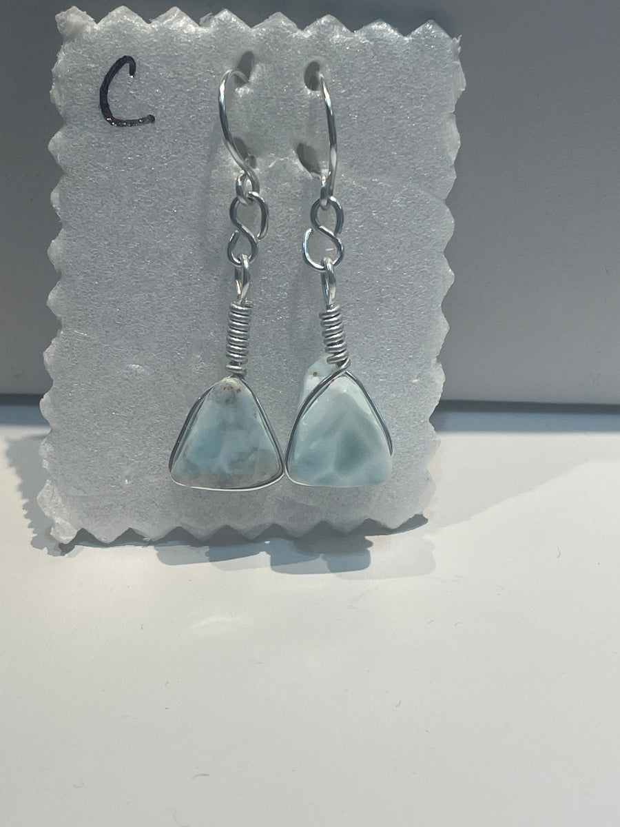 Larimar Tear Drop Earrings