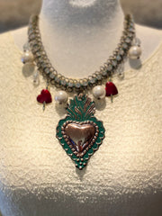 Celtic Heart Red Charm Necklace by Gina Robin Boutique