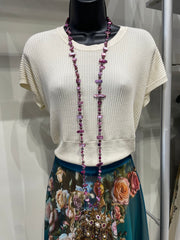 Tidal Glow Irregular Shell & Glass Necklace