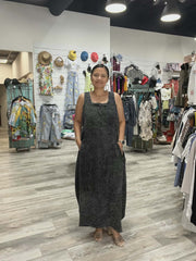 Stone Washed Double Gauze Balloon Maxi Dress