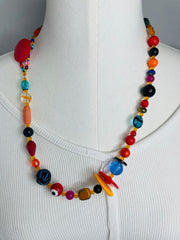 Red Glass Necklace by The Vintage Jewel