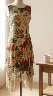 All Lace Dress in Vintage Christmas by Origami Robin Boutique