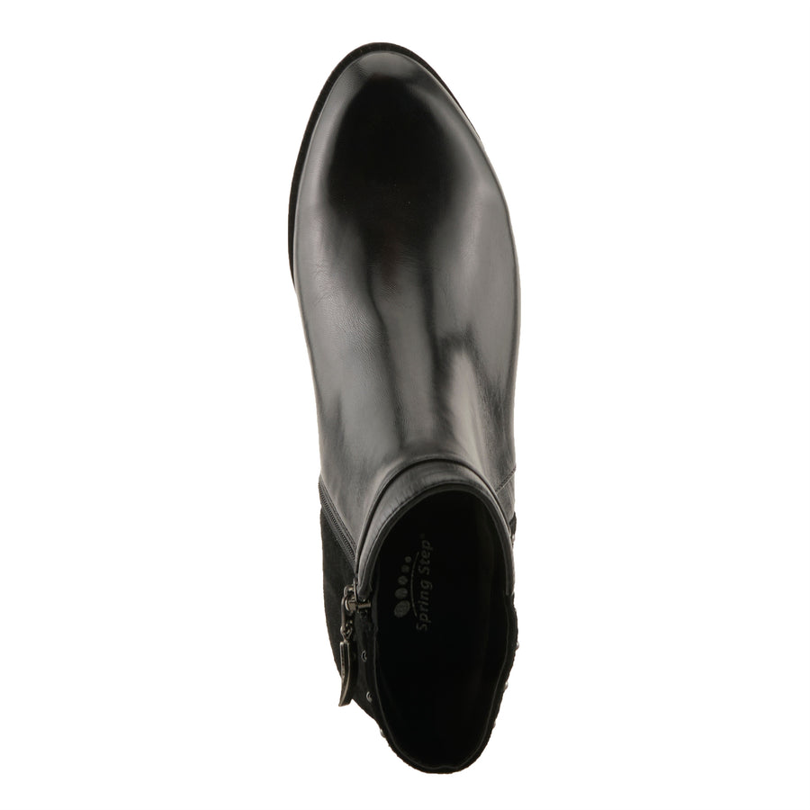 Spring Step Annelise Boots in black  top view- Robin Boutique