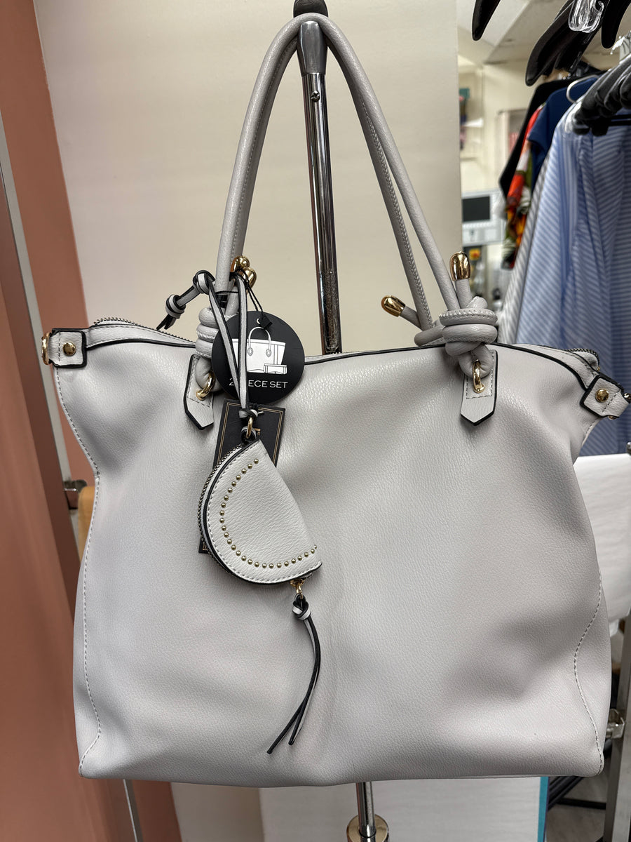 Ultra Soft Vegan Leather Tote Handbag with Knotted Strap Detail. Robin Boutique