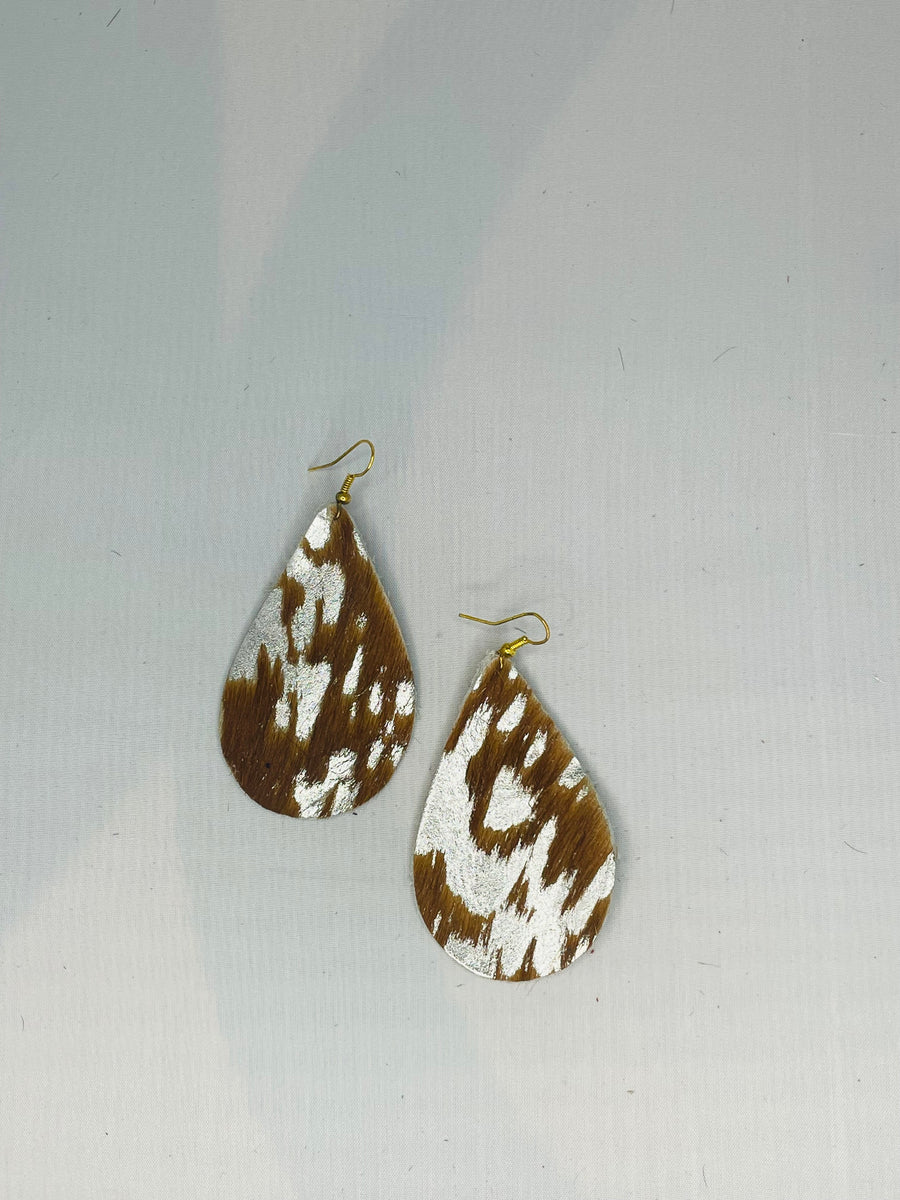 Leather Tear Drop Earrings