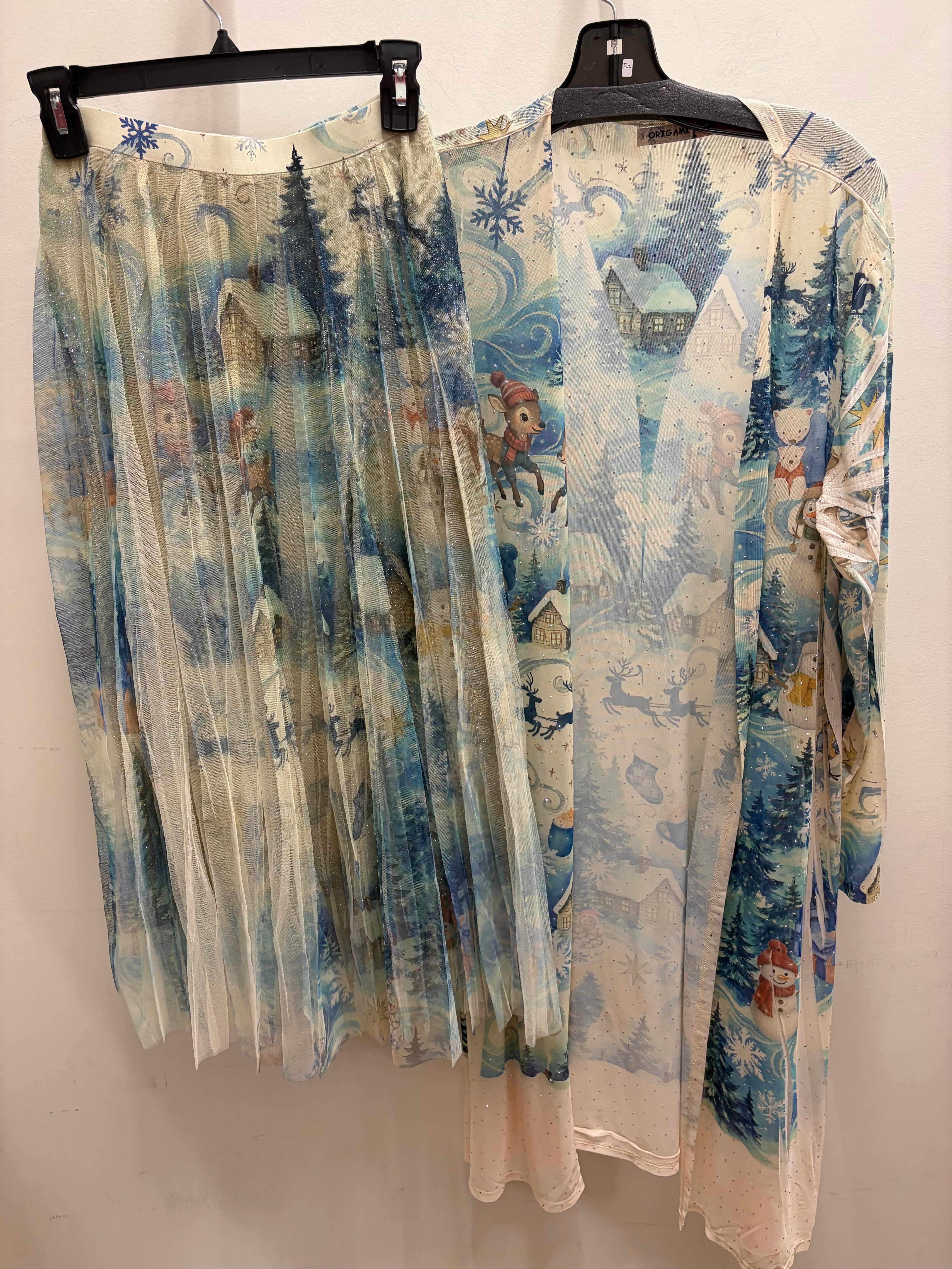 Sparkly Mesh Duster in Snow by Origami - Robin Boutique