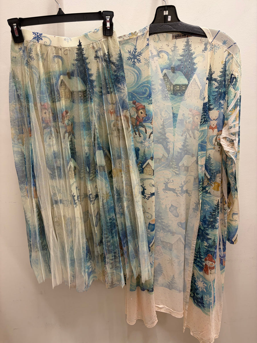 Sparkly Mesh Duster in Snow by Origami - Robin Boutique
