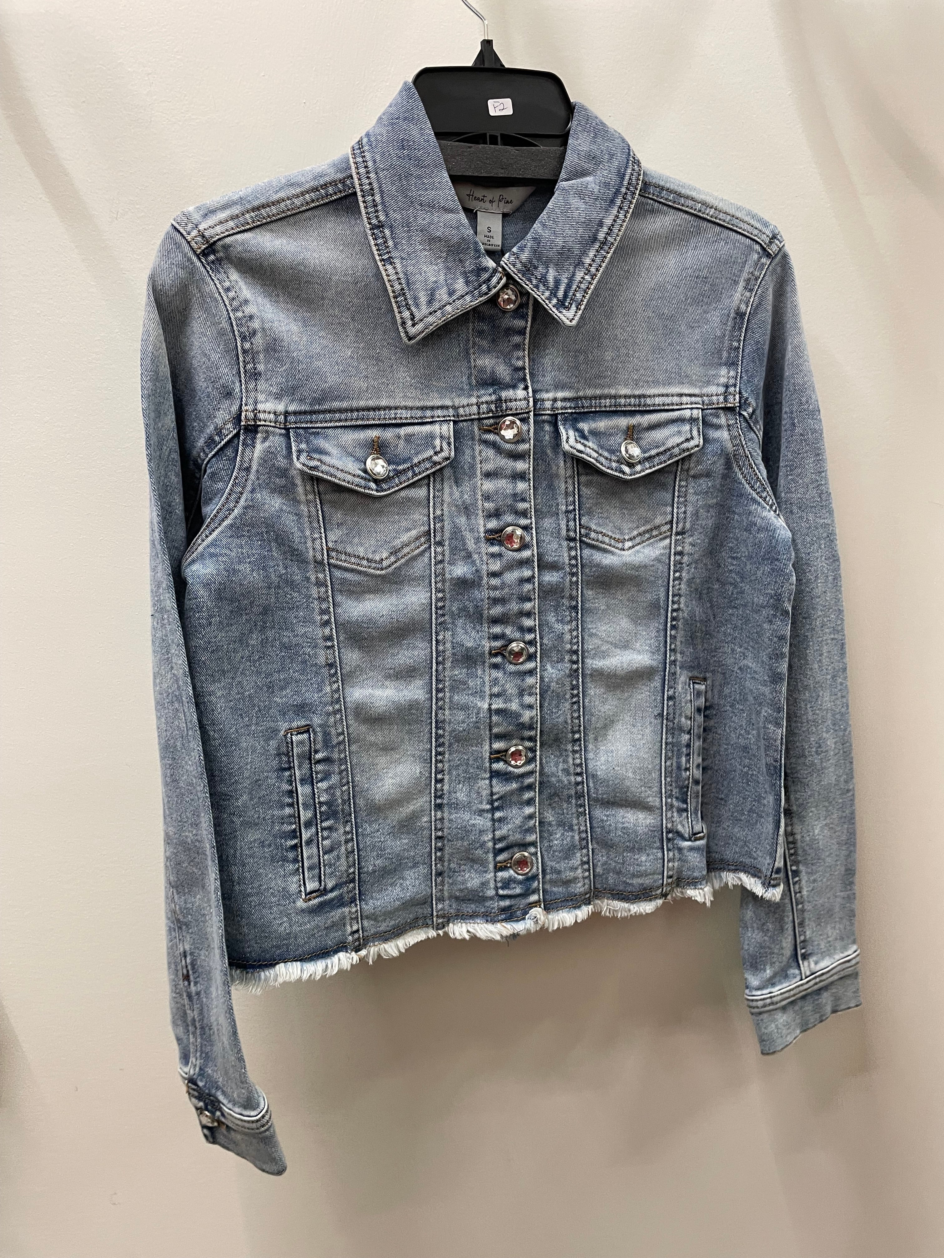 Crystal Fray Denim Jacket from Robin Boutique.