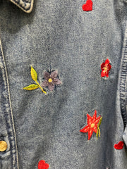 Reworked Denim Crop Button Down #203
