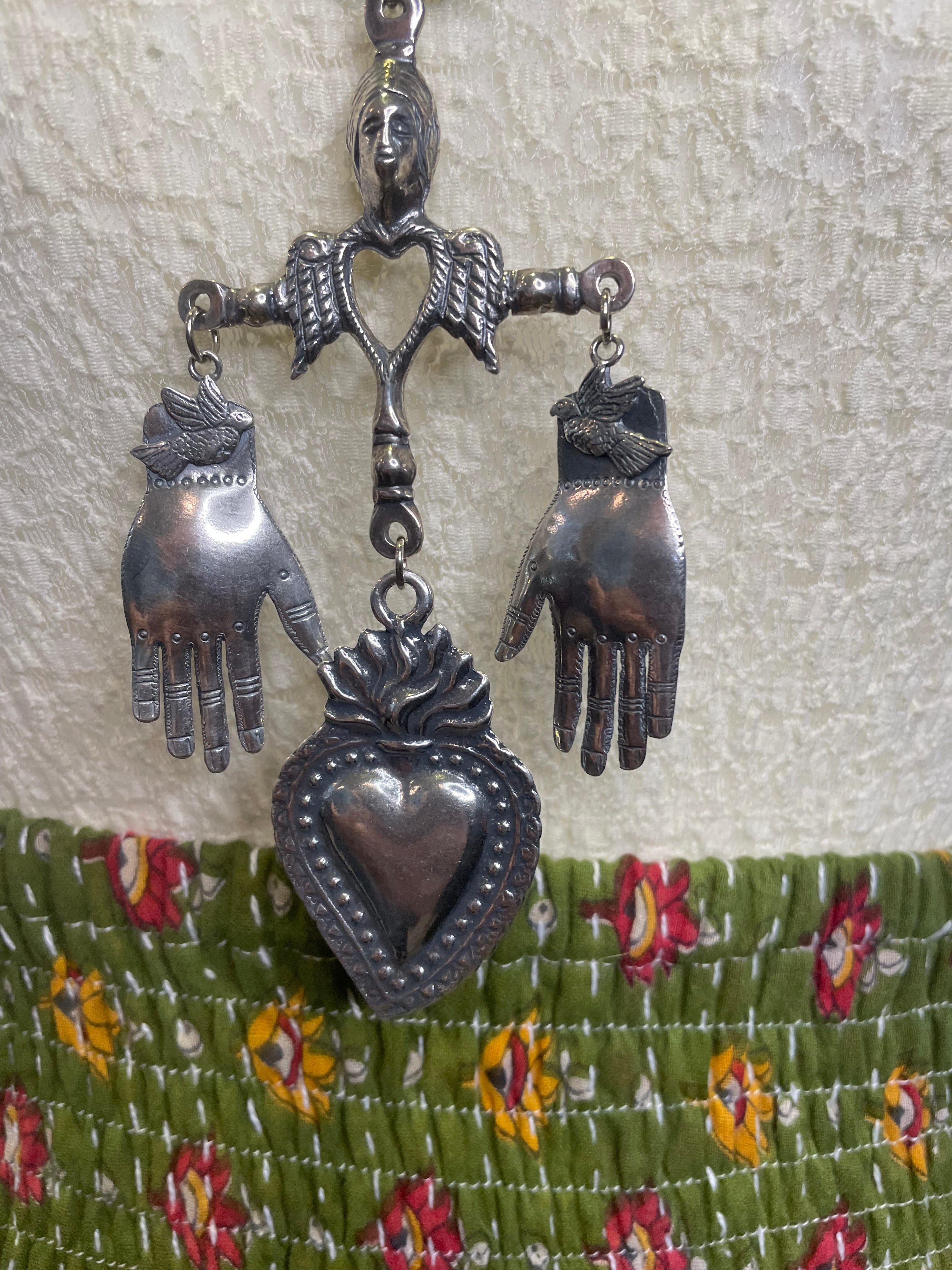 Celtic Heart and Hands Short Necklace