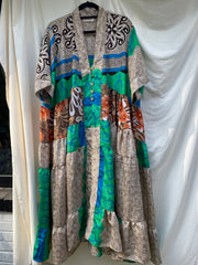 Rasgulla Sari Twilight Maxi Dress #60 by Kantha Bae