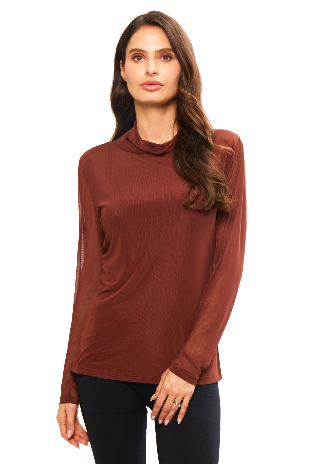 Sheer Mesh Cowl Layering Shirt by Adore B9195 Robin Boutique