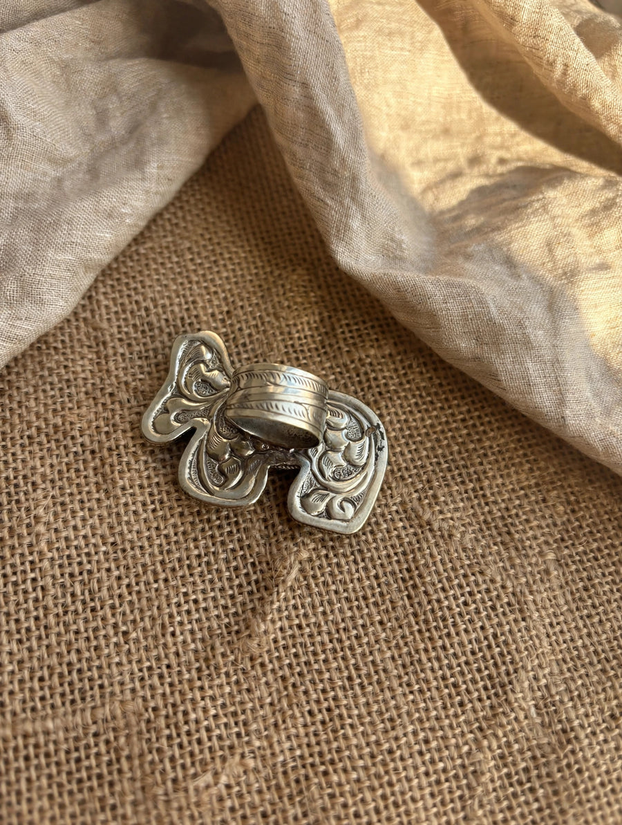 Carved Donkey Statement Adjustable Ring by Tara Gasparian