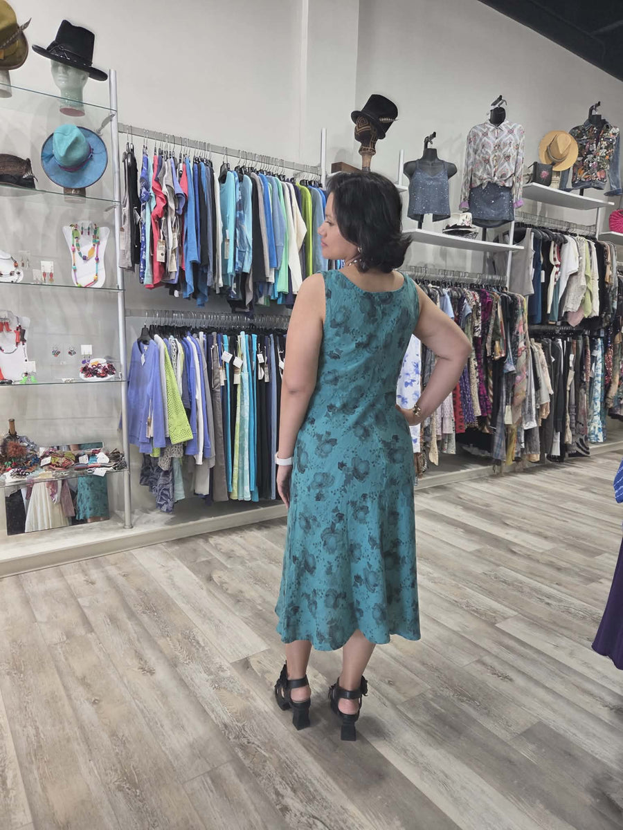 Aqua Daydream Linen Dress