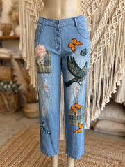 Wings & Wander Denim Pants by The Paper Lace