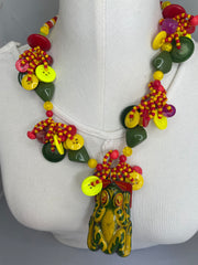 Green Frog Clicker Necklace by The Vintage Jewel