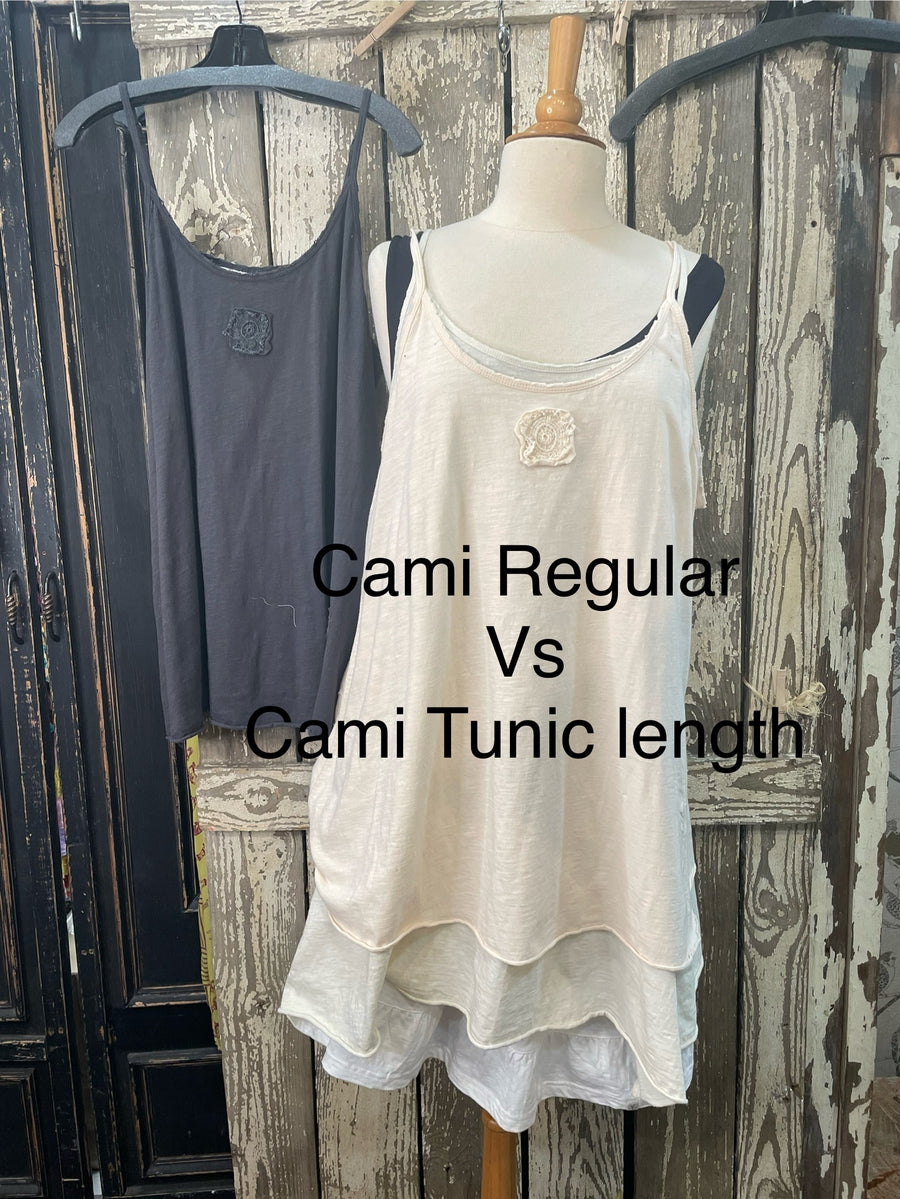 Tunic Distressed Cami w/Lace Inset by PaperLace