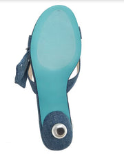 Jemma Embellished Bow Denim Dress Sandals by Betsey Johnson - Robin Boutique