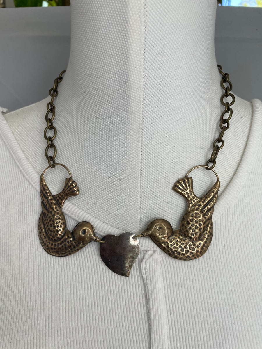 Bronze Cast Love Dove Necklace by Tara Gasparian Robin Boutique