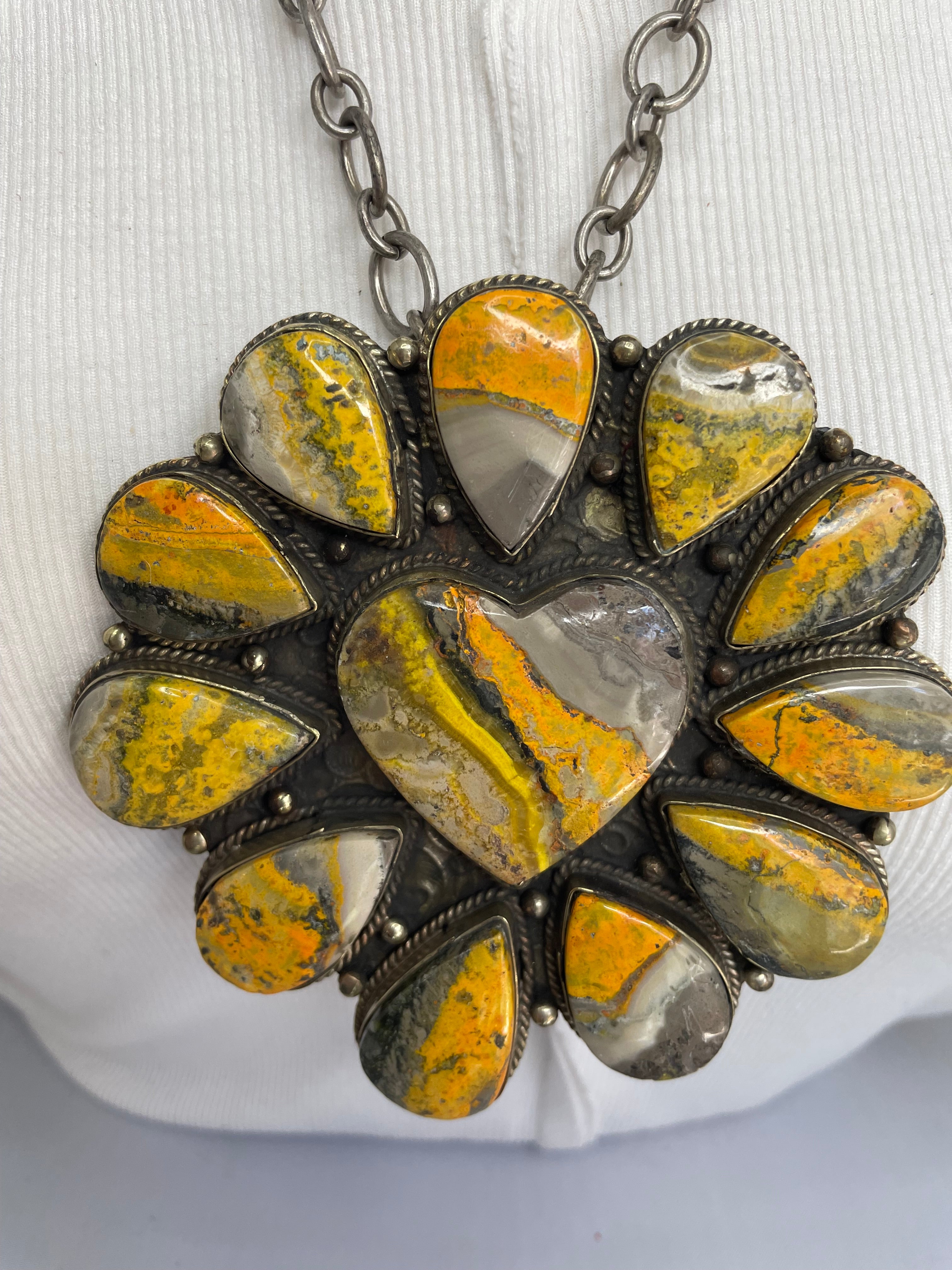 Bumble Bee Jasper Floral Love Short Necklace Robin Boutique