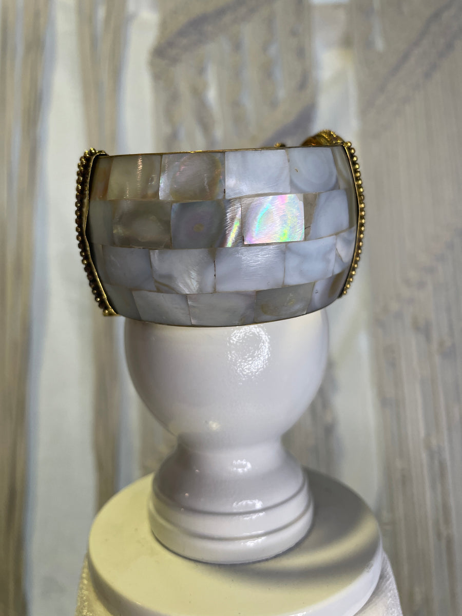 Abalone Shell Onyx Bangle
