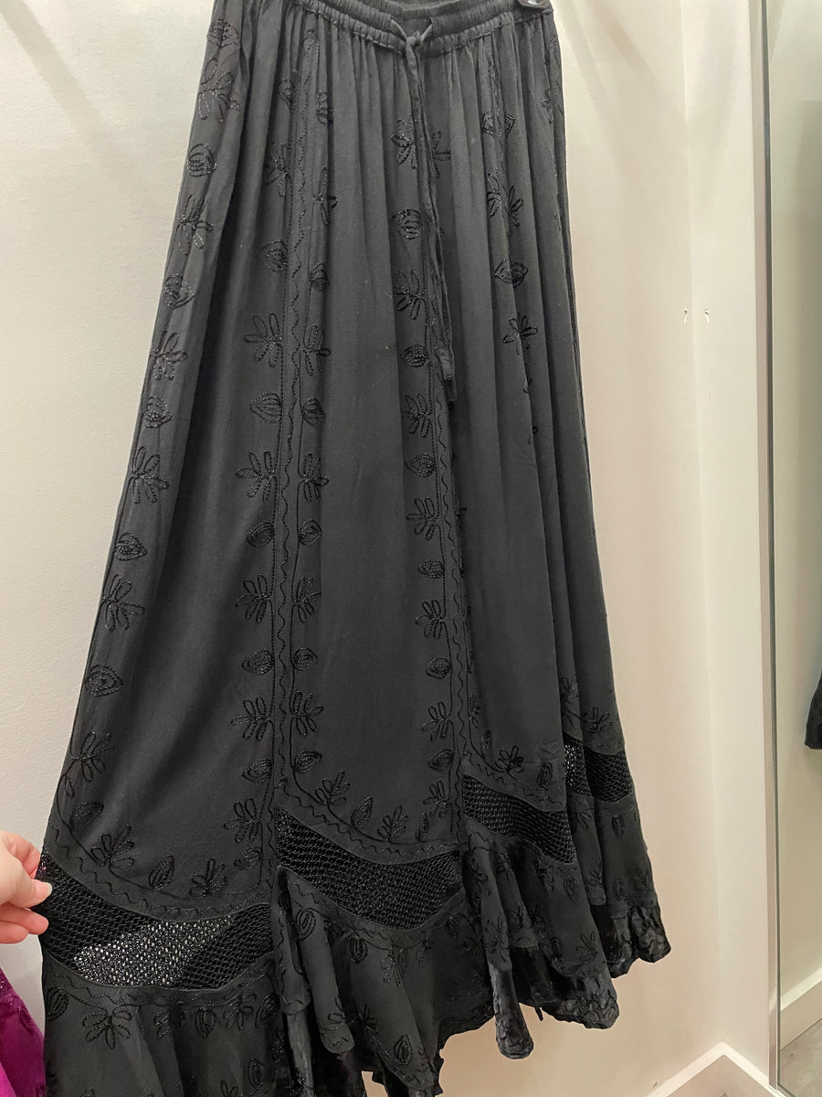 Embroidered Maxi Skirt