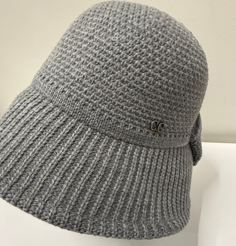 C.C. Beanie Knit Bucket Hat with Back Bow Robin Boutique