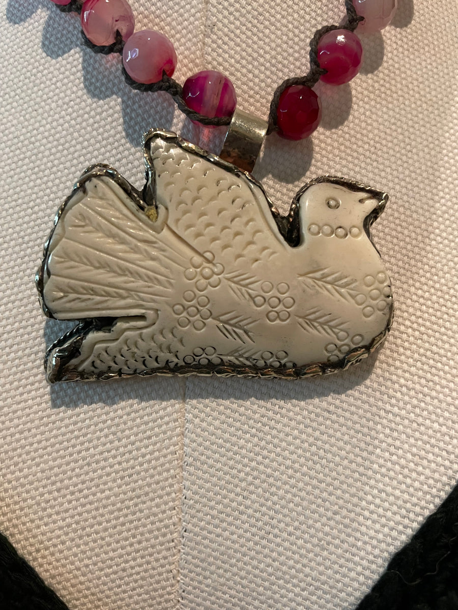 Carved Bird Necklace by Tara Gasparian Robin Boutique