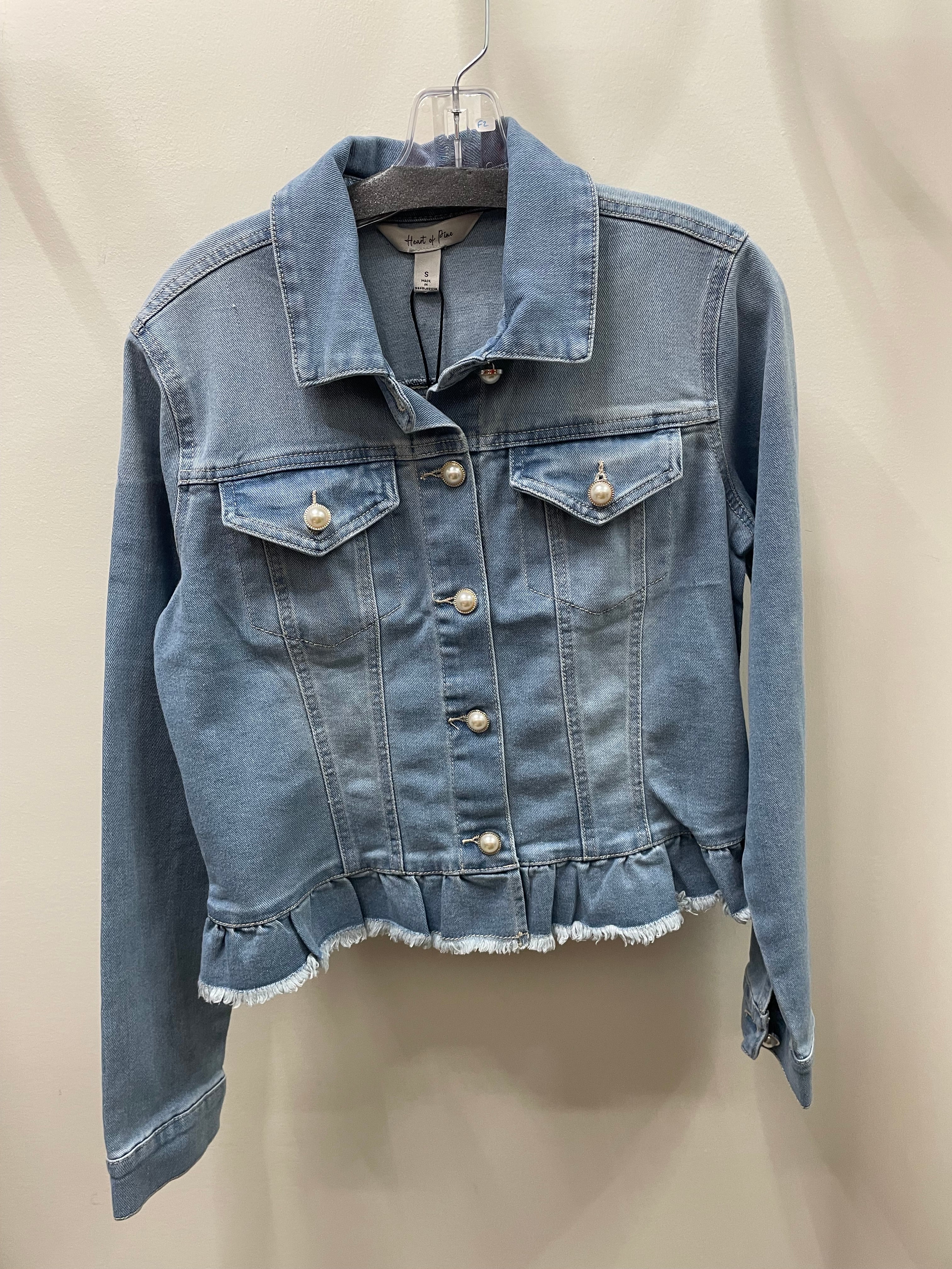 Pearl Peplum Denim Jacket from Robin Boutique.