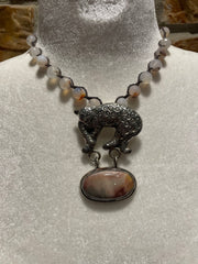 Carved Leopard Short Necklace