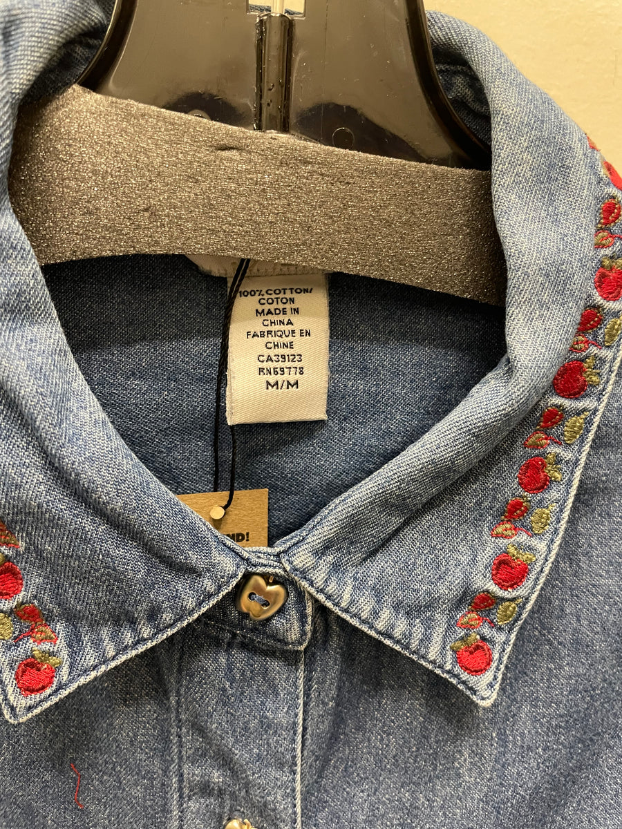 Reworked Denim Crop Button Down #205