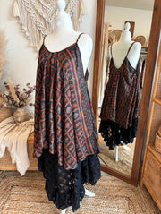 Rasgulla Sari Moonchild Mini Dress #216 by Kantha Bae