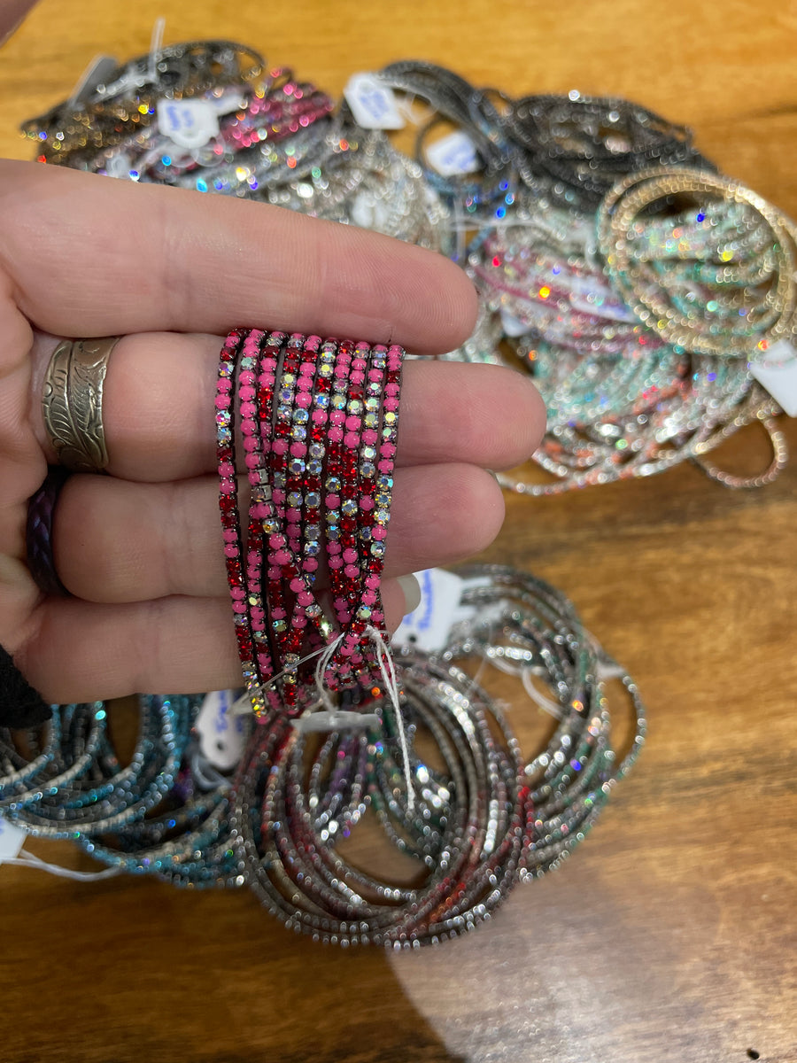 Rhinestone Tennis Stretch Bracelets