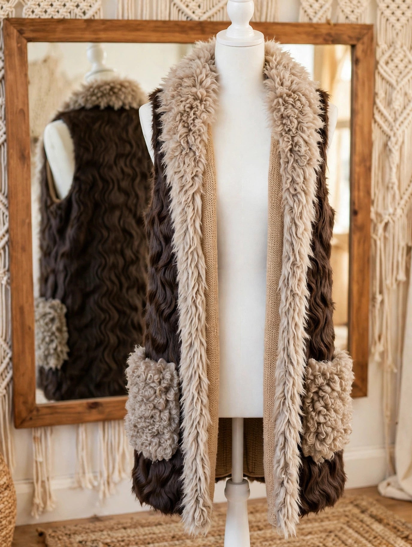 Faux Fur Patchwork Vest