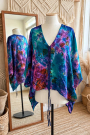 Crepe Sari Hi Lo Butterfly Top #020 by Kantha Bae