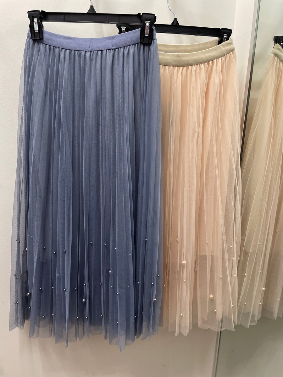 Fairy Pleated Mesh Skirt with Pearls by EllyNDale