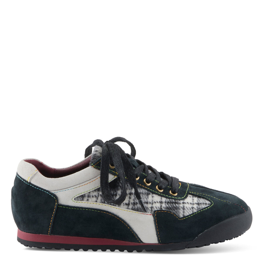 L'Artiste Carpediem Sneaker Shoes in Black Multi Front View - Robin Boutique