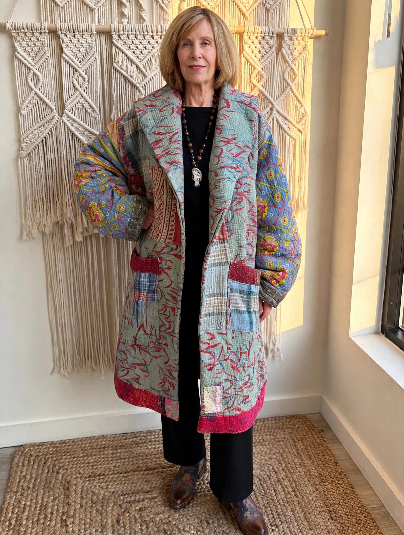 Fine Kantha Drifter Coat #183 by Kantha Bae