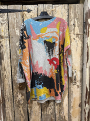 Long Sleeve Abstract Pullover Sweater