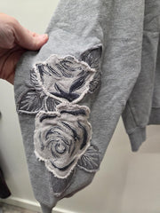 Teddy Crew Neck in Rose Patchwork by Driftwood Robin Boutique