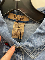 Reworked Denim Crop Button Down #208
