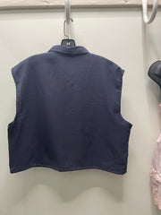 Reworked Sleeveless Flowy Crop Button Down #03