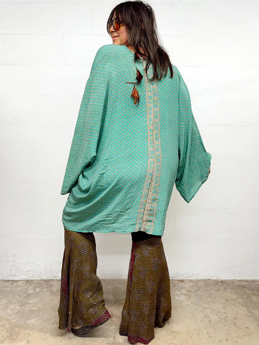 Crepe Sari Gaia Split Tunic #050 by Kantha Bae