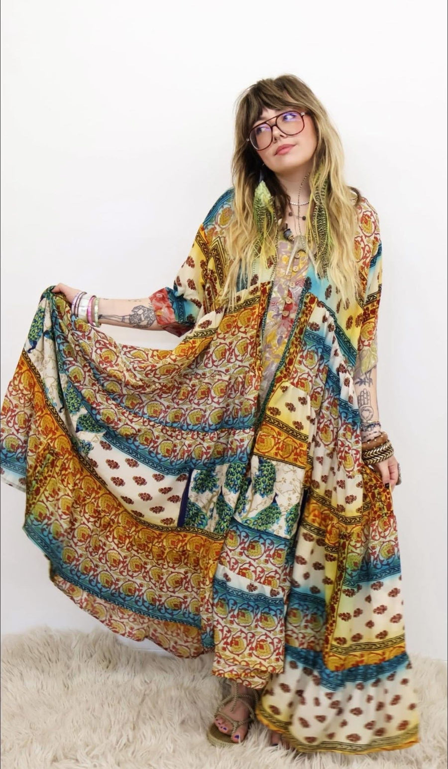 Rasgulla Sari Twilight Maxi Dress #20 by Kantha Bae
