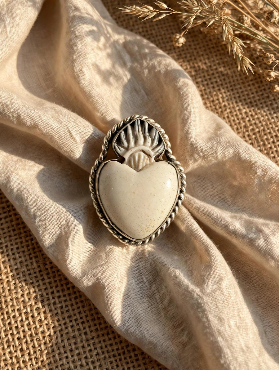 Sacred Heart Adjustable Ring by Tara Gasparian
